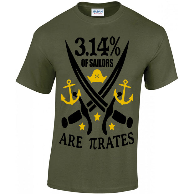 3.14% Of Sailors Are πrates T-shirt