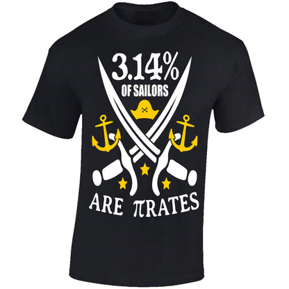 3.14% Of Sailors Are πrates - Black T-shirt
