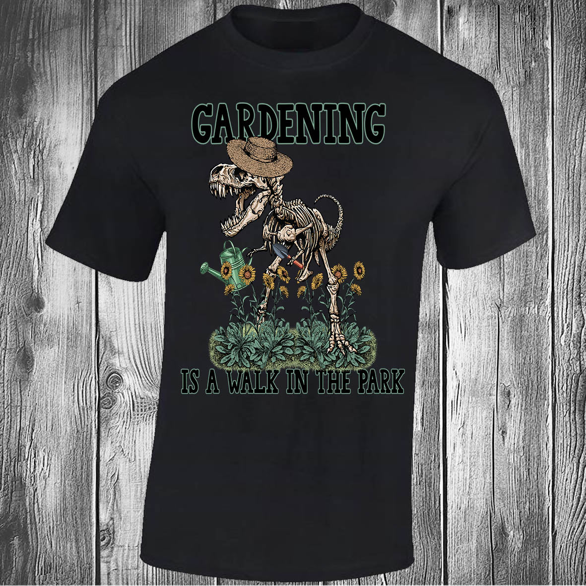 Gardening is a Walk in the Park - Black T-shirt