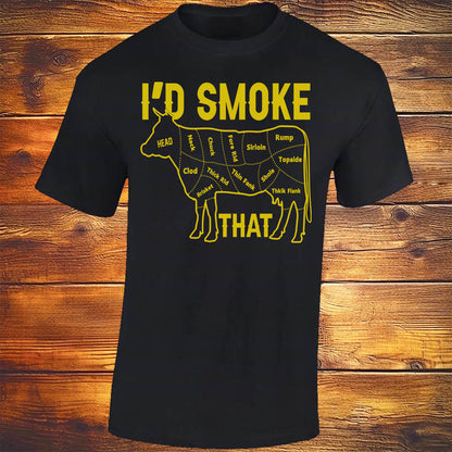 I'd Smoke That 'Cow' - Black T-shirt