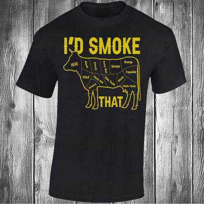 I'd Smoke That 'Cow' - Black T-shirt