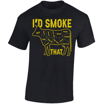 I'd Smoke That 'Cow' - Black T-shirt