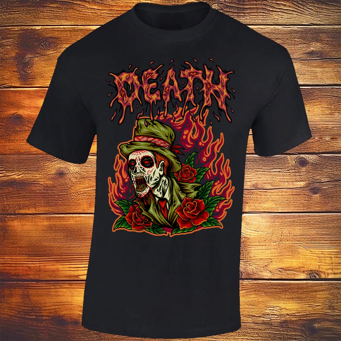 Well Dressed Death Zombie - Black T-shirt