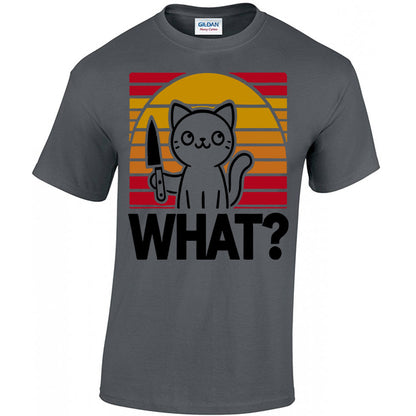 What? Cat With A Knife T-shirt