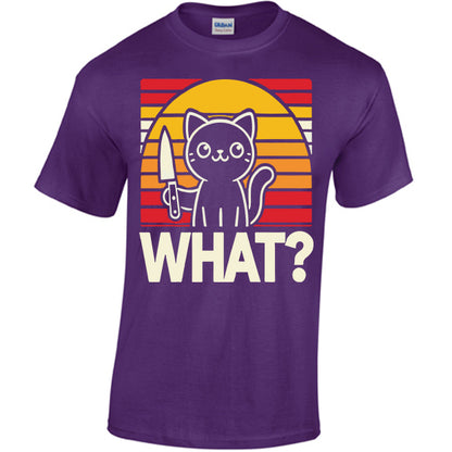 What? Cat With A Knife T-shirt