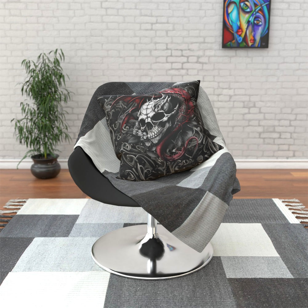 Skull With Dragon Spirit - Cushion, Double-Sided