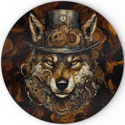 Steampunk Wolf - Glass Chopping Board