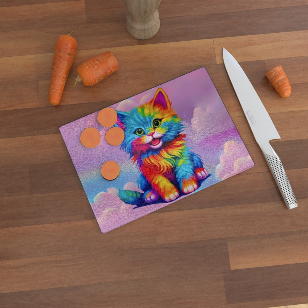 Mia's Kitty Cat - Glass Chopping Board