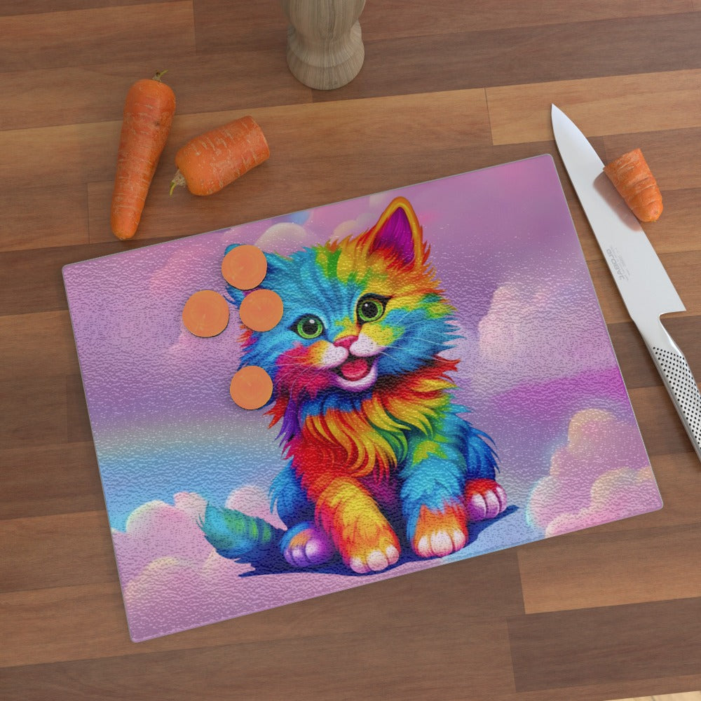 Mia's Kitty Cat - Glass Chopping Board