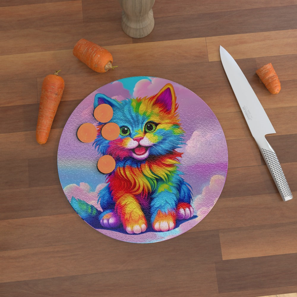 Mia's Kitty Cat - Glass Chopping Board