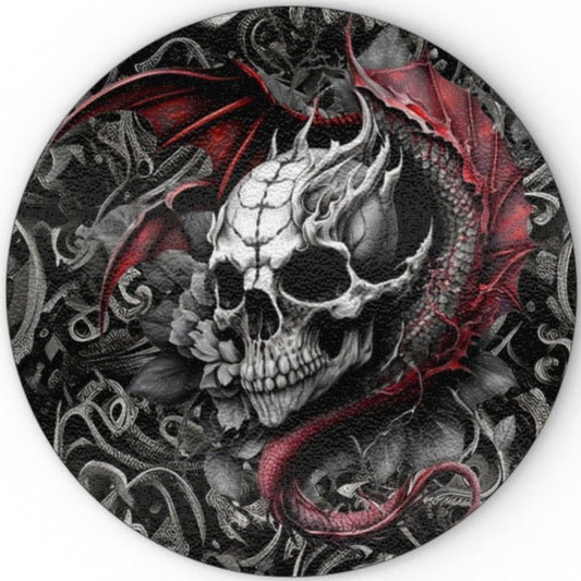 Skull With Dragon Spirit - Glass Chopping Board