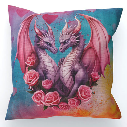 Dragons In Love V - Cushion, Double-Sided