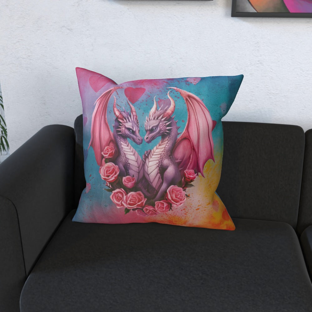 Dragons In Love V - Cushion, Double-Sided