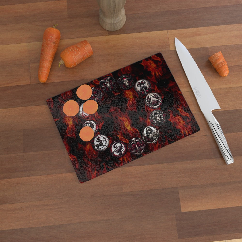 Hell's Zodiac - Glass Chopping Board