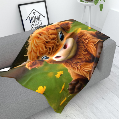 Fudge The Funny Cow - Polar Fleece Blanket