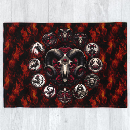 Aries Hell's Zodiac - Polar Fleece Blanket