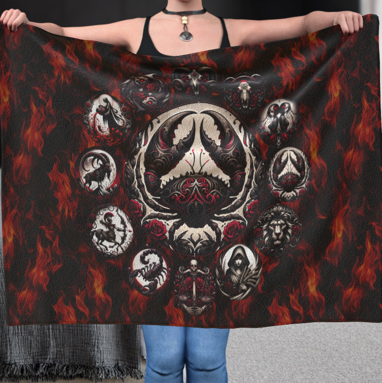 Cancer Hell's Zodiac - Polar Fleece Blanket