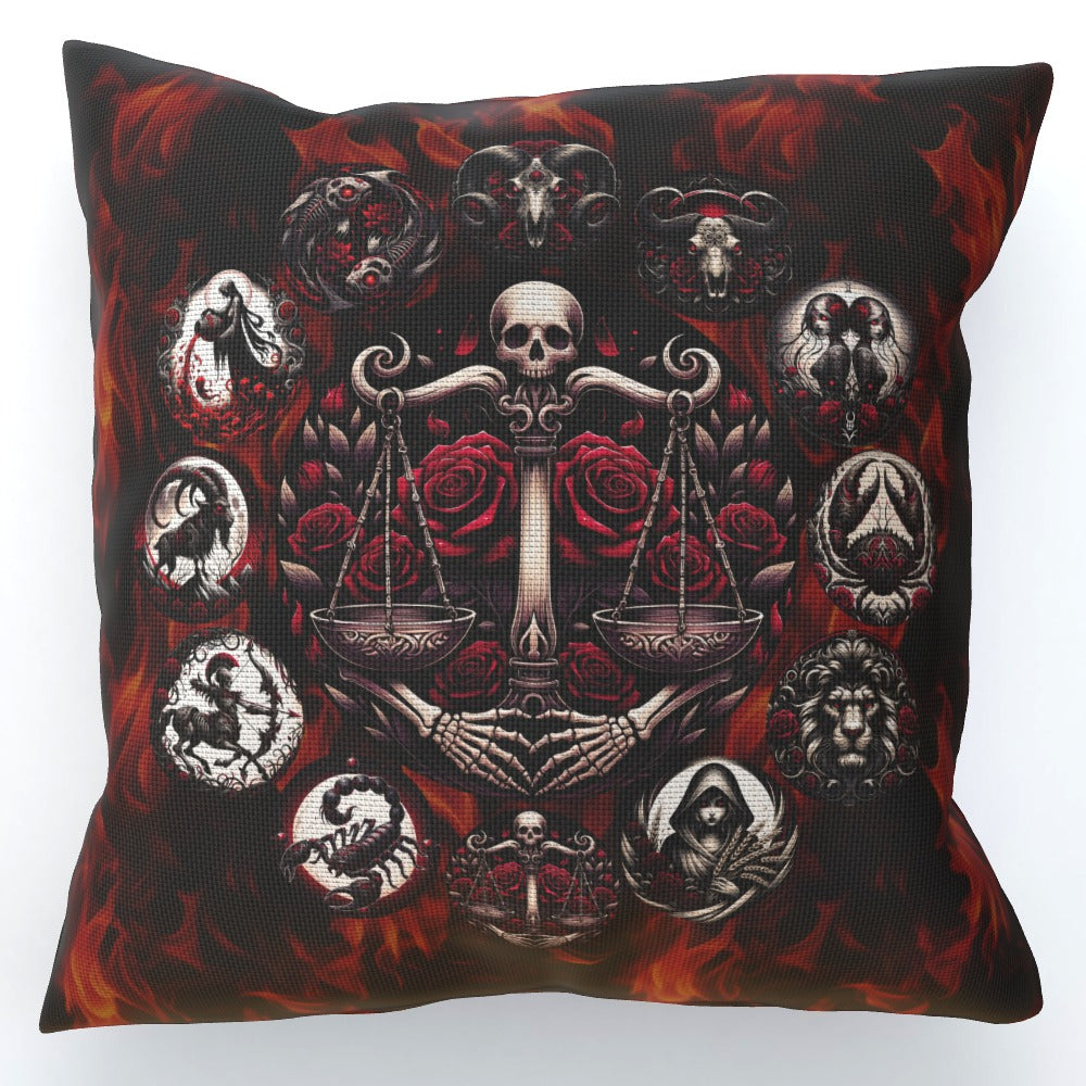 Libra Hell's Zodiac Cushion, Double-Sided