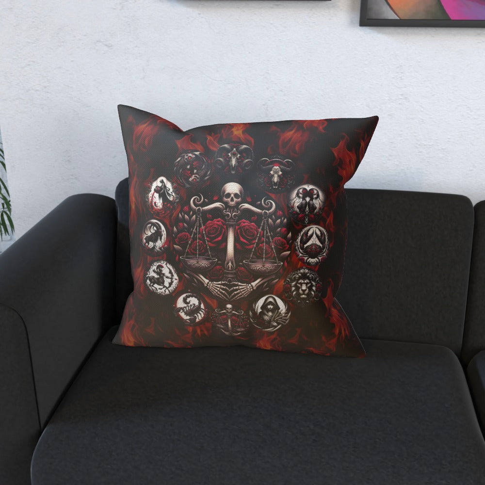 Libra Hell's Zodiac Cushion, Double-Sided