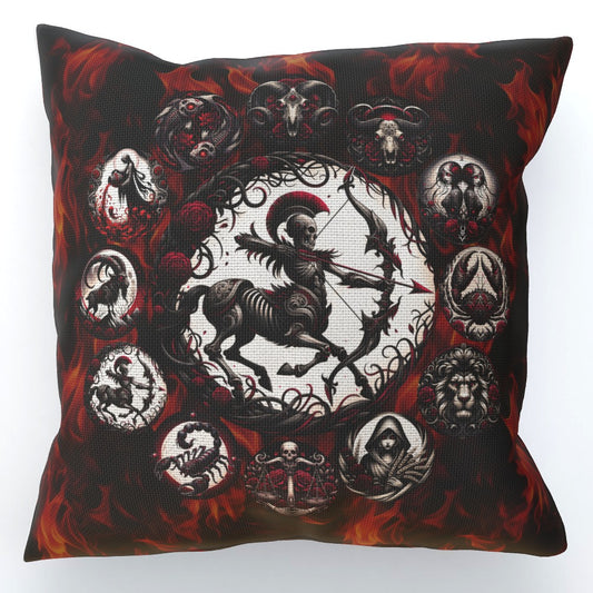 Sagittarius Hell's Zodiac Cushion, Double-Sided