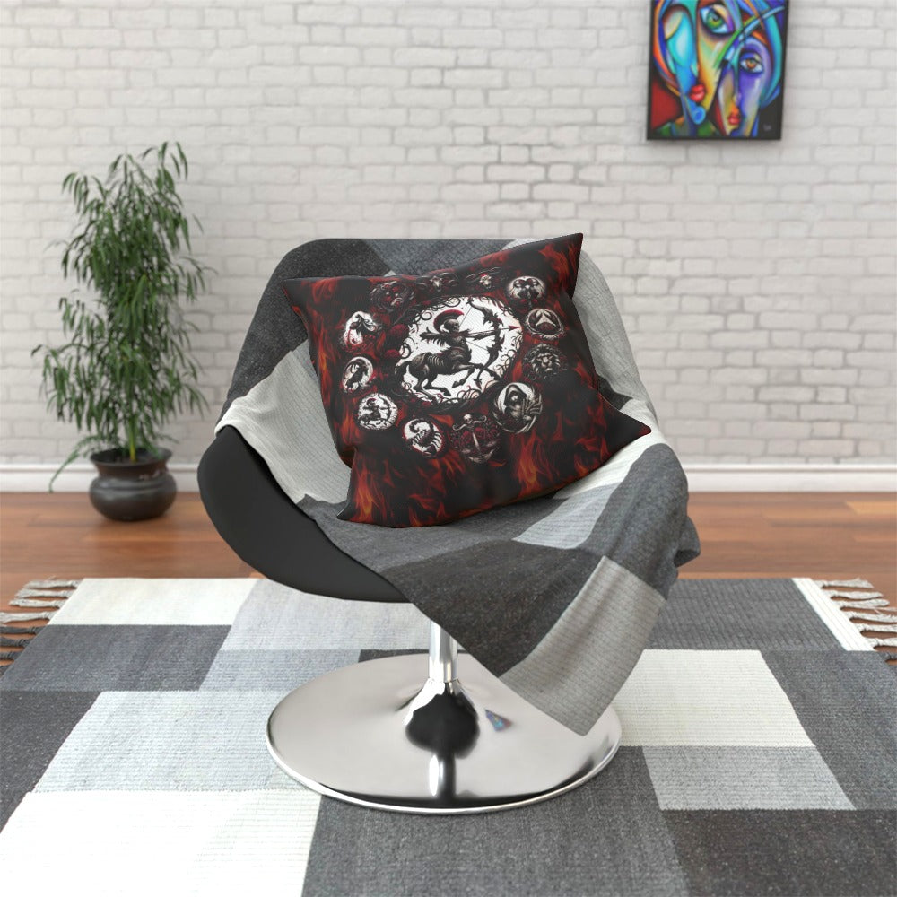 Sagittarius Hell's Zodiac Cushion, Double-Sided