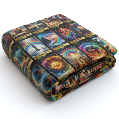 Magical Rainbow Tarot Card Collection, Polar Fleece Blanket