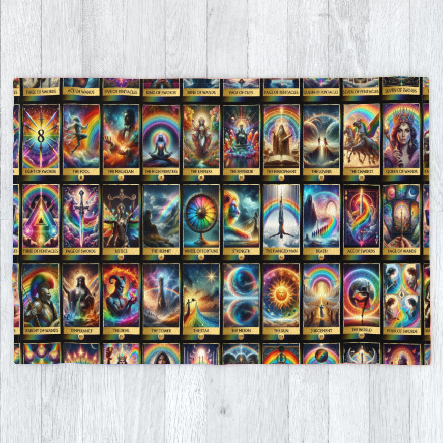 Magical Rainbow Tarot Card Collection, Polar Fleece Blanket