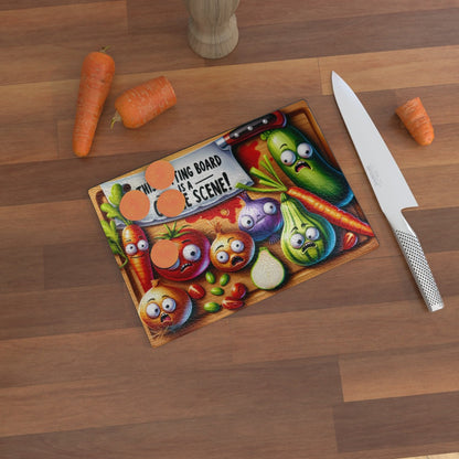 This Cutting Board Is A Crime Scene! Glass Chopping Board