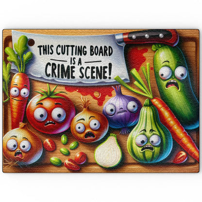 This Cutting Board Is A Crime Scene! Glass Chopping Board