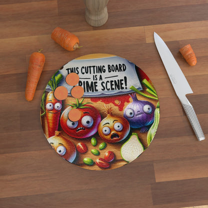 This Cutting Board Is A Crime Scene! Glass Chopping Board