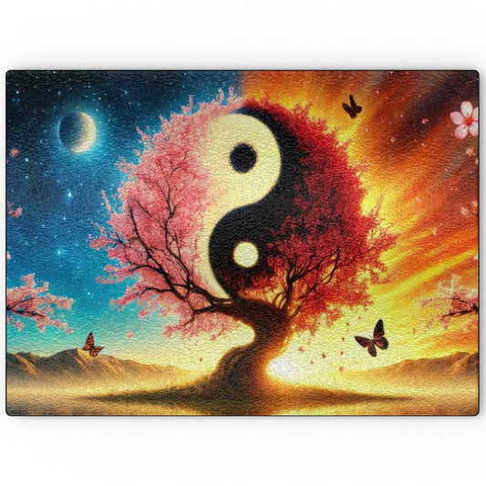Tree of Cosmic Balance - Glass Chopping Board