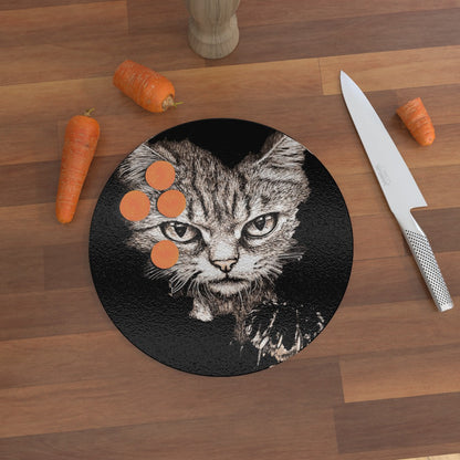 The Cats Are Coming - Glass Chopping Board