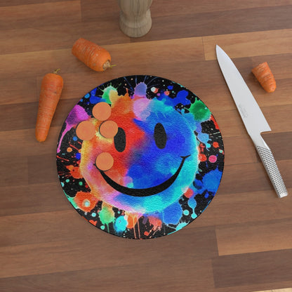 A Splash Of Happy - Glass Chopping Board