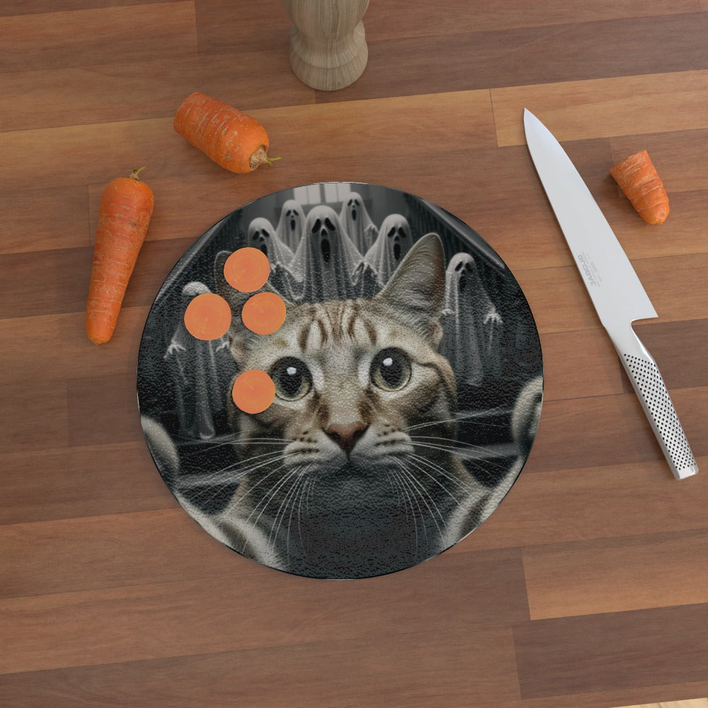 My Cat's Disturbing Selfie - Glass Chopping Board