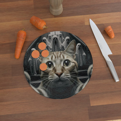 My Cat's Disturbing Selfie - Glass Chopping Board